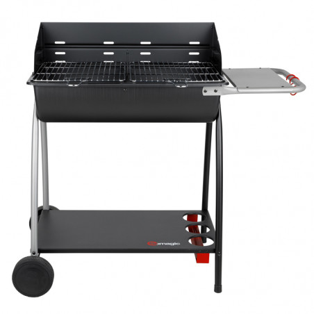 Barbecue charbon de bois double foyer hauteur de grille réglable