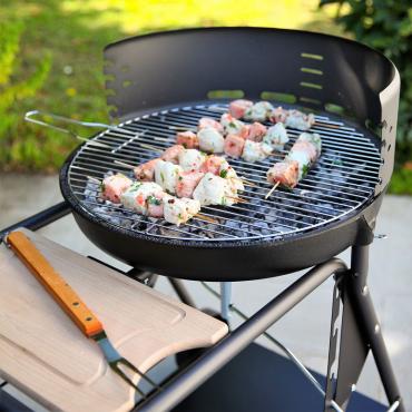 Brochettes de saumon et légumes au barbecue - Gamm vert